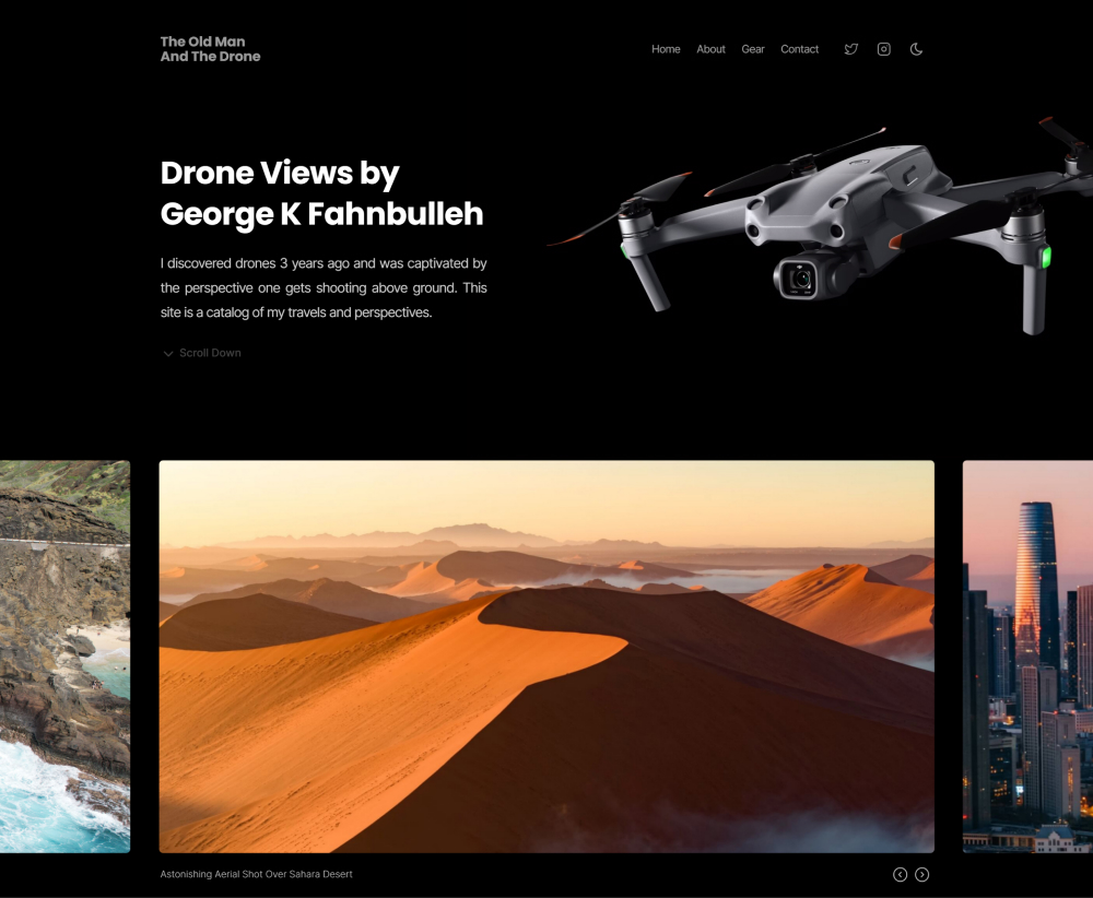The Old Man And The Drone website screenshot
